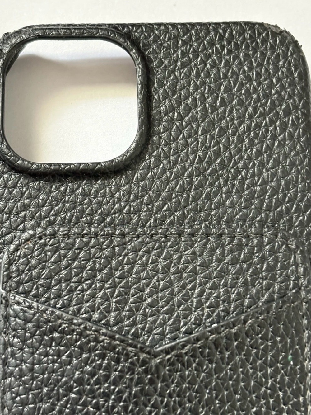 Prada Black Pebbled Leather Phone Card Case with Triangular Logo - Picture 2 of 12